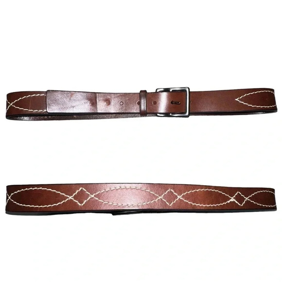 Old Navy‎ 34 unisex boho brown leather belt western - Picture 1 of 5